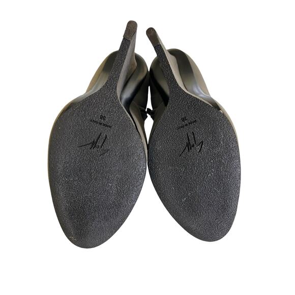 Giuseppe Zanotti Daisy Suede Sculpted Wedge Ankle Booties Made in Italy Gray 38 - Picture 8 of 9